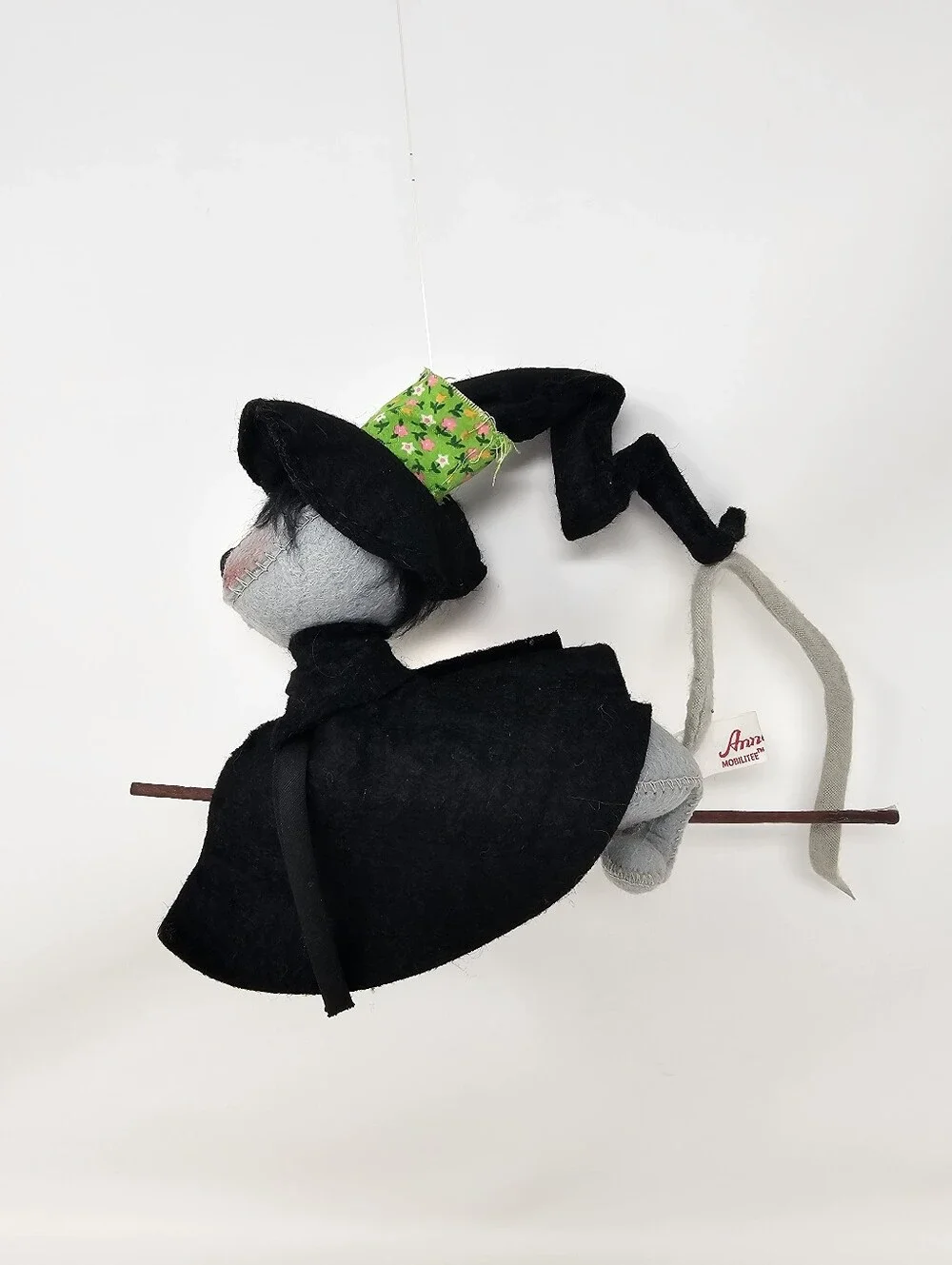Vintage 1980 Annalee Halloween  Mouse Witch on Broom